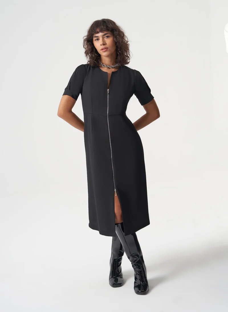 MIZALLE Zippered Midi Dress