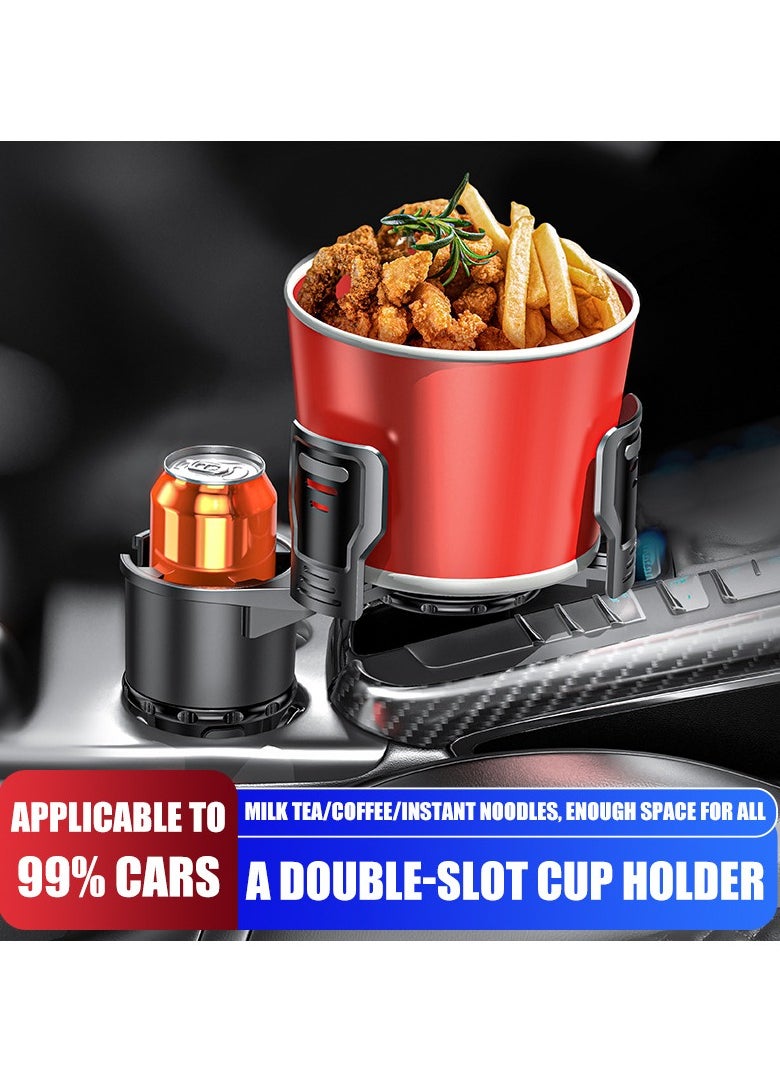 ET-LIFE - Car Cup Holder Expander,2 in 1 Expandable Cup Holder for Car with Locking Function and 360° Rotating - Image 1