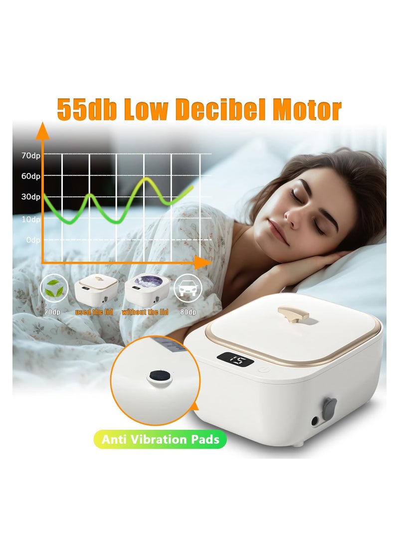Ultrasonic Cleaner for Retainers, Sonic Cleaning Machine with Light, 48kHz Fast Cleaning for Aligners, Dentures, and Mouth Guards, 240ml Capacity Ultrasonic Cleaning Device. - Image 4