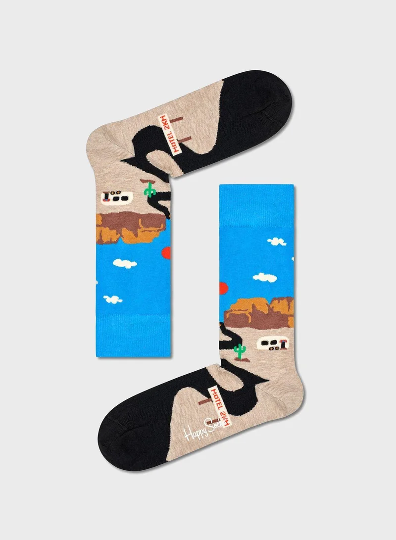 Happy Socks 3-Pack Embroidered Crew Sock
