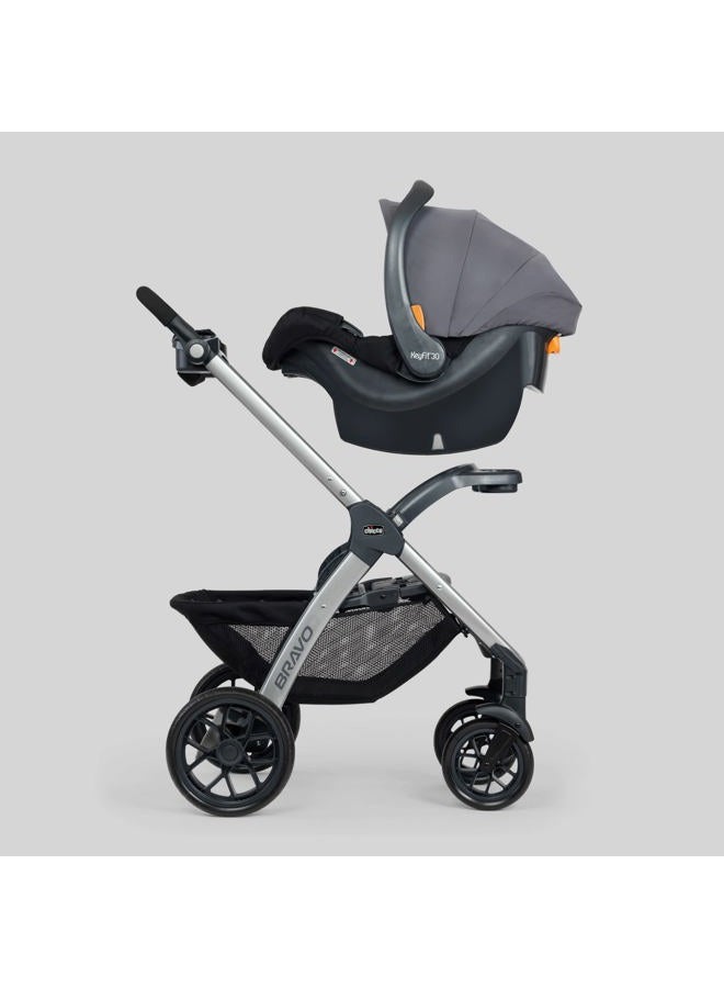 Chicco 3-in-1 Trio Travel System, Quick-Fold Stroller, KeyFit 30 Infant Car Seat and Base, Car Seat and Stroller Combo, Camden/Black - Image 5