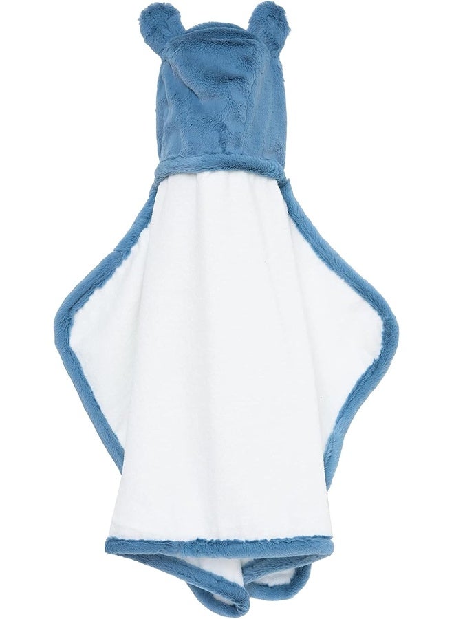 Little Giraffe Luxe Baby Towel with Ears, 24" x 41", Cornflower