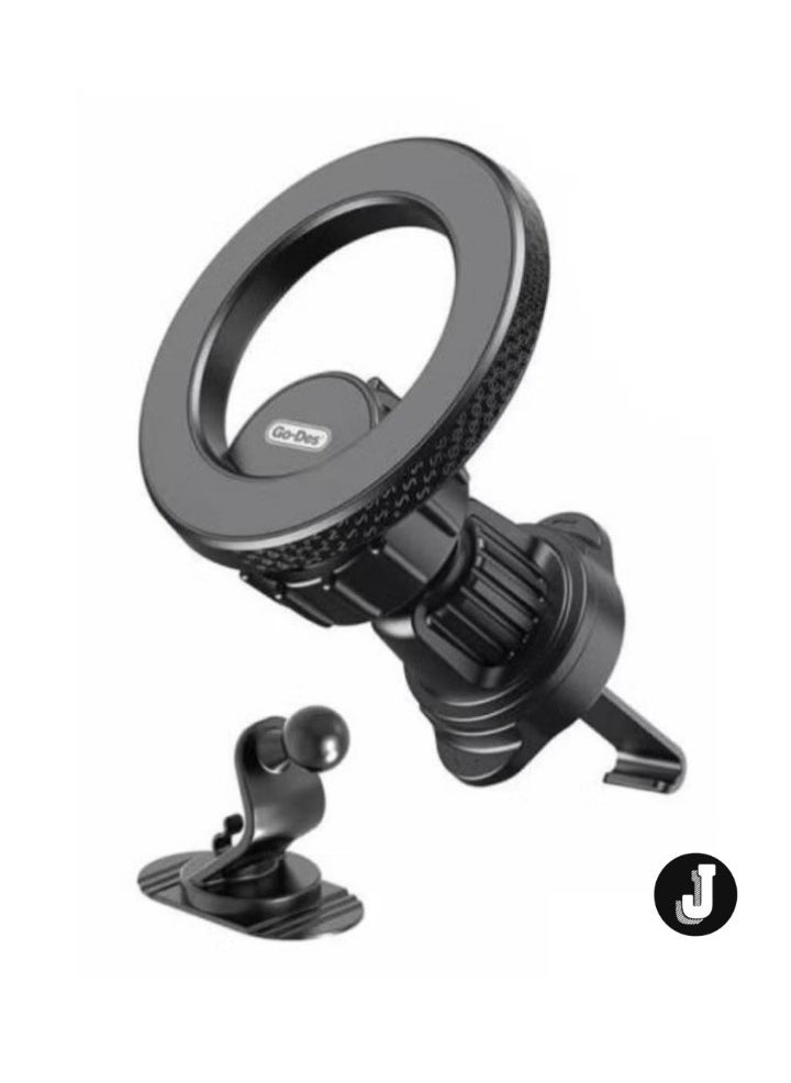 JAJEEK Magnetic Car Holder MagSafe 360° Rotatable 2-in-1 Vent & Flat Floor Phone Mount - Image 3