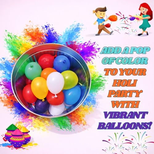 GRAPHENE Non-Toxic Vibrant Latex Colorful Holi Water Balloons Rubber 500 Pcs Multicolor pack for a Joyful Celebration Safe Eco-Friendly Rang Barse (Pack of 1) - Image 2