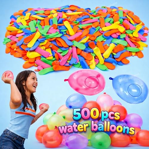 GRAPHENE Non-Toxic Vibrant Latex Colorful Holi Water Balloons Rubber 500 Pcs Multicolor pack for a Joyful Celebration Safe Eco-Friendly Rang Barse (Pack of 1) - Image 1