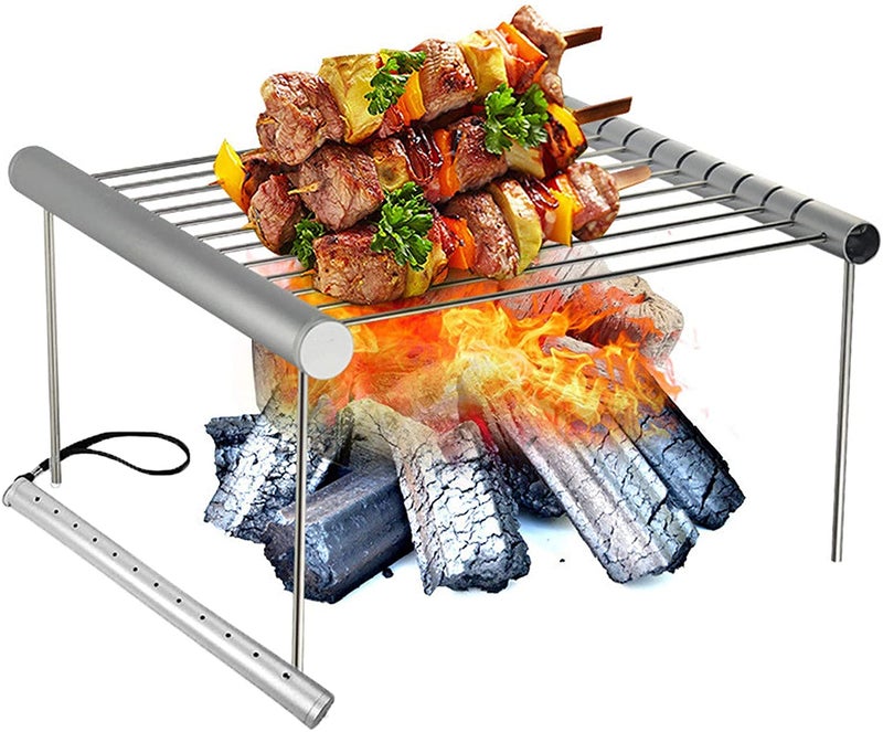 Sisliya Portable Camping Grill Foldable Stainless Steel Grill Suitable for Outdoor Camping Picnic Barbecue - Image 1