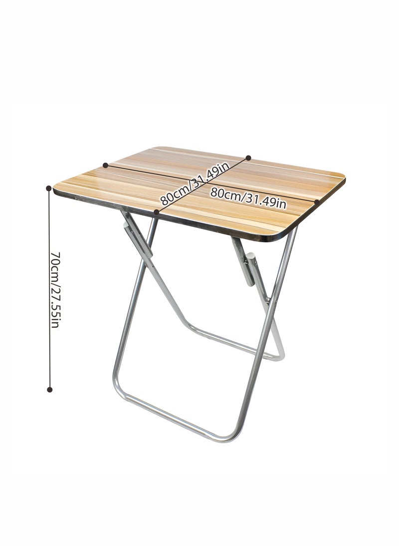 Toshionics Modern Style Foldable Square Table with Walnut Effect Finish Portable Space Saving Folding Table Ideal Use for Coffee Snacks Work or Home Kitchen Dining Decorative Displays Small Living Spaces Casual Gatherings Picnics Indoor and Outdoor Usage  - Image 5