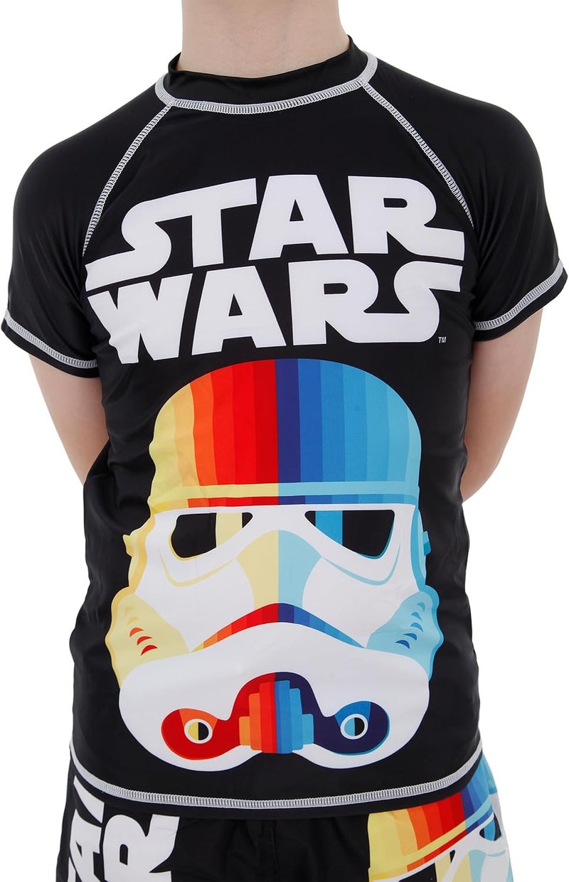 Starwars Boys Swimming Costume | 2 Piece Stormtrooper Swimsuit for Boys | Rash Guard and Swim Shorts - Image 3