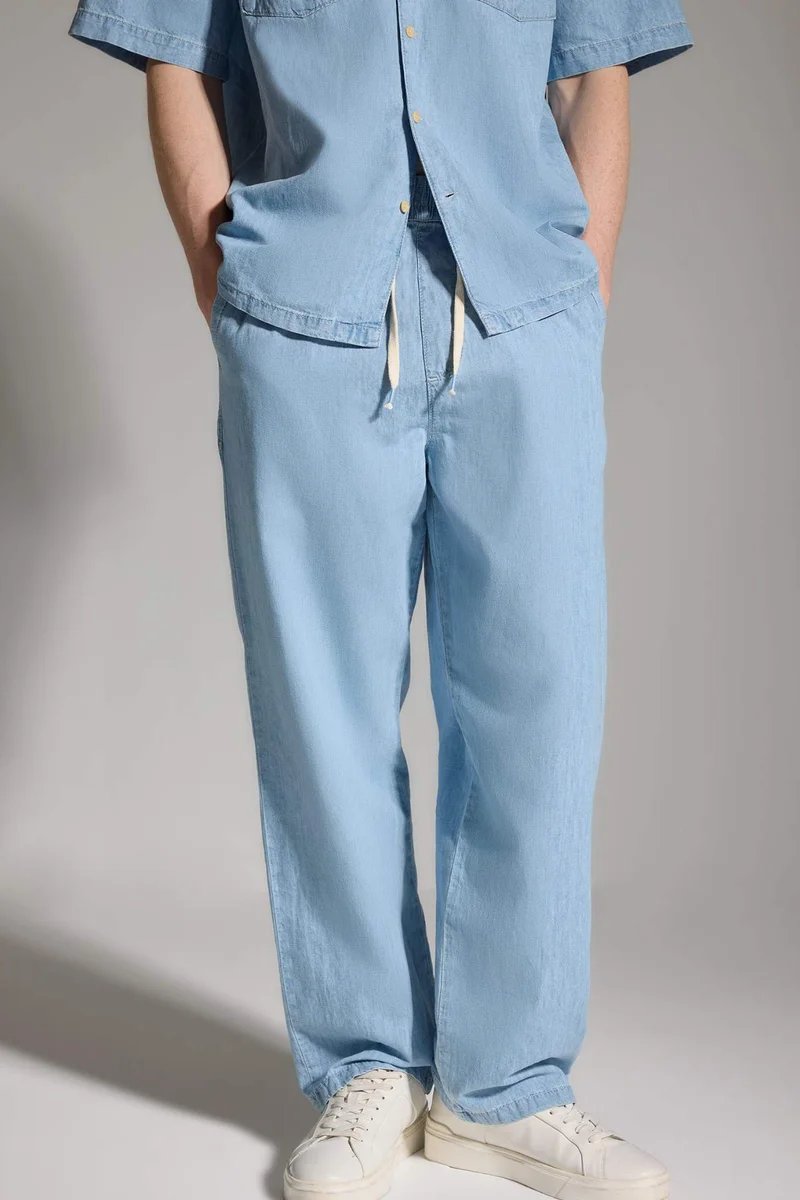 Defacto  Soft Textured Baggy Fit Jeans for Men | Best Price UAE