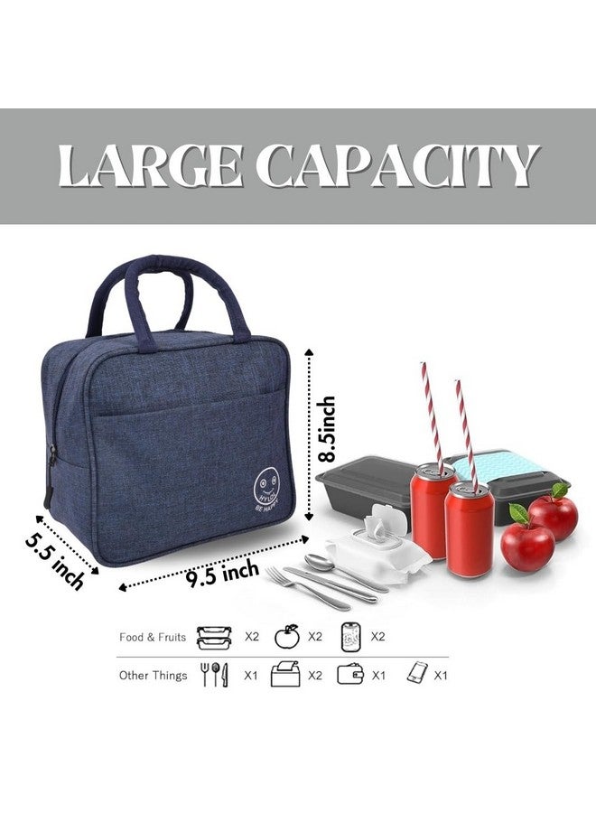 HYLOL Portable And Reusable Insulated Nylon Lunch Bags Women Work, Student Kids, Thermal Cooler Bag Picnic Organizer Storage Lunch Box - (Blue Color), 6 liter - Image 2