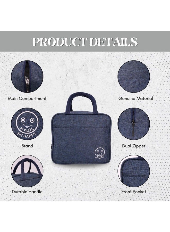 HYLOL Portable And Reusable Insulated Nylon Lunch Bags Women Work, Student Kids, Thermal Cooler Bag Picnic Organizer Storage Lunch Box - (Blue Color), 6 liter - Image 5