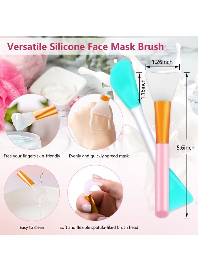 Yokilly Silicone Face Scrubber, 2pcs Exfoliating Lip Brush, 4pcs Cleansing Brush,2pcs Face Mask Brush Exfoliator Blackhead Skin Tool - Image 2