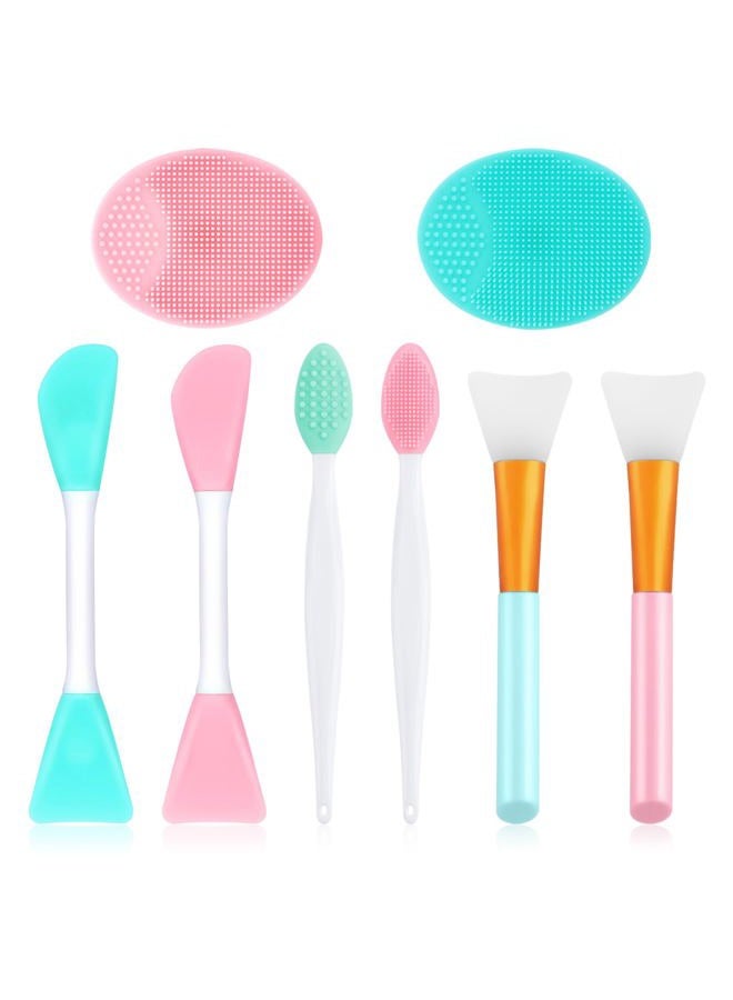 Yokilly Silicone Face Scrubber, 2pcs Exfoliating Lip Brush, 4pcs Cleansing Brush,2pcs Face Mask Brush Exfoliator Blackhead Skin Tool - Image 1