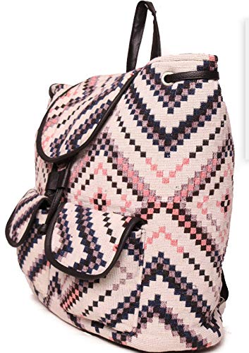 ASTRID Multicolor Cotton Girls Backpack With External Pockets In Front - Image 3