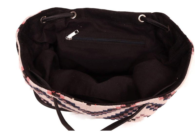 ASTRID Multicolor Cotton Girls Backpack With External Pockets In Front - Image 4