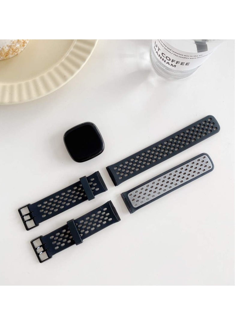 Excefore Replacement Bands, Sport Bands Compatible with Fitbit Versa 3, Soft Durable TPU Waterproof Wristbands Replacement Straps for Fitbit Sense 2/Sense/Versa 3&Versa 4 Women Men - Image 3