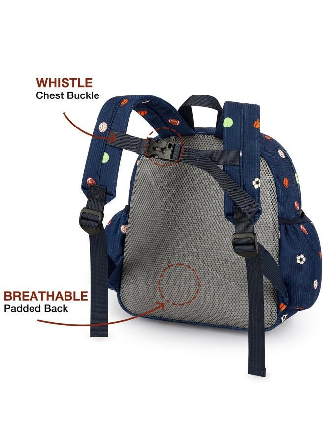 STEAMEDBUN Corduroy Toddler Backpack for Girls 2-4: Kids backpack for Boys Girls - Preschool Kindergarten Backpacks, Ball Corduroy, SMALL-15"H(fit folder), Travel Backpacks - Image 3