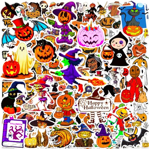 DothRayan Halloween Stickers 100Pcs Halloween Pumpkin Theme Stickers Bulk Vinyl Waterproof Halloween Holiday Party Sticker Halloween Holiday Gifts for Kids Teens Adults - Image 1
