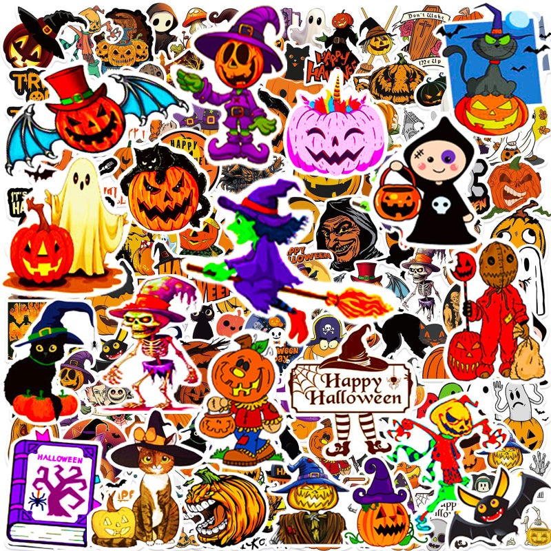 DothRayan Halloween Stickers 100Pcs Halloween Pumpkin Theme Stickers Bulk Vinyl Waterproof Halloween Holiday Party Sticker Halloween Holiday Gifts for Kids Teens Adults - Image 2