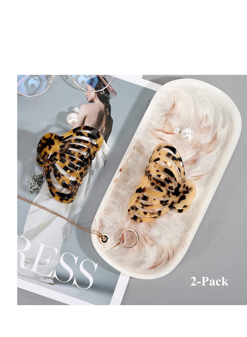 Zikra Hair Clips Bohemian Tortoise Shell Hair Claw Clips Strong Hold Big Hair Jaw Clips for Thick Hair Hair Accessories for Women Girls Leopard 2-Pack - Image 5