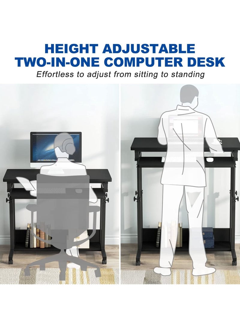 طاولة جانبية قابلة للتحريك، طاولة مكتب متنقلة لحامل الكمبيوتر المحمول، طاولة سرير قابلة للتعديل - Image 4