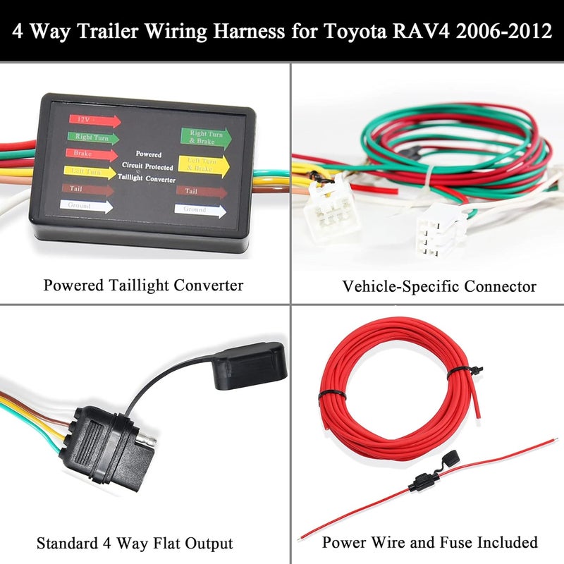 Oyviny Custom 4 Way Trailer Wiring Harness for Toyota RAV4 (2006-2012) - Image 2
