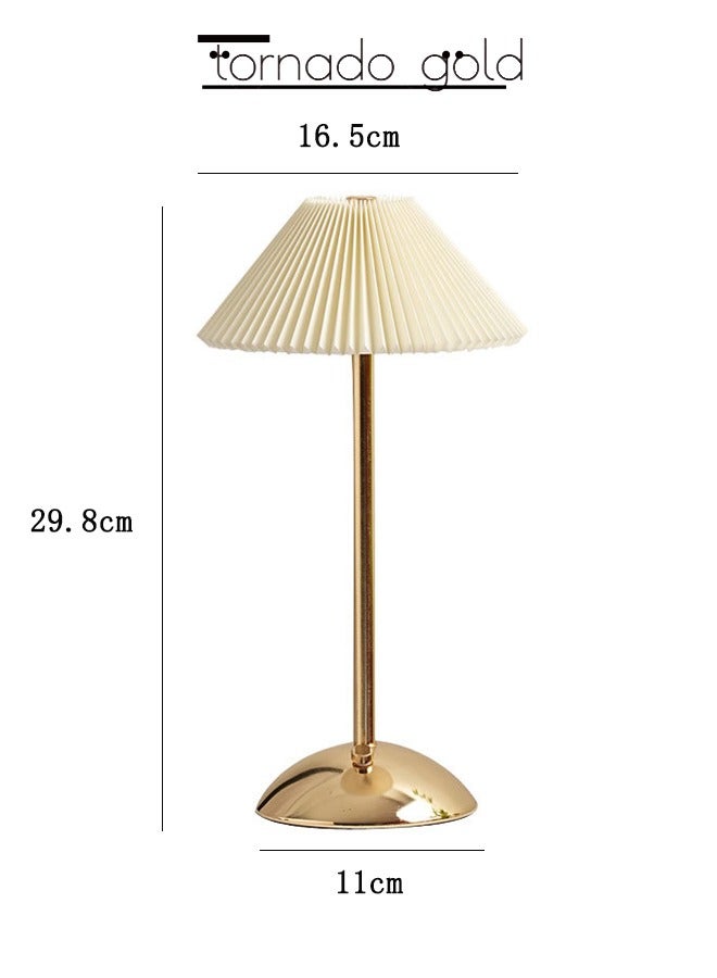tornado gold LED Table Lamp Bed Pleated Atmosphere Lamp Gold 29.8x16.5cm - Image 2