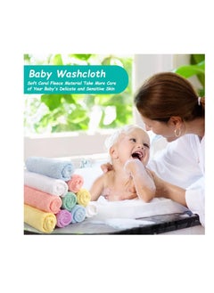 HOMEXCEL HOMEXCEL Baby Washcloths 50 Pack, Microfiber Coral Fleece Baby Bath Face Towel 7 x 9 Inch Extra Absorbent and Soft Burp Cloth and Wash Cloths for Newborn,Infants and Toddlers, Gentle On Sensitive Skin  - Image 3