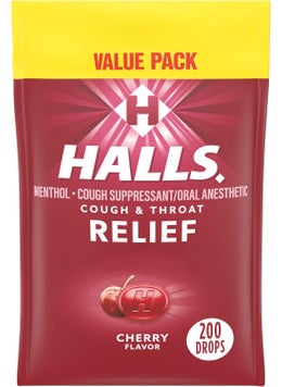 Halls HALLS Relief Cherry Cough Drops, Value Pack, 200 Drops 