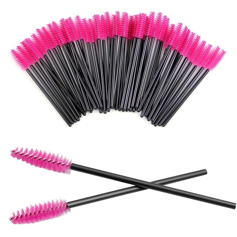 Queen Scepter 200 قطعة من عصي الرموش القابلة للاستخدام لمرة واحدة فرش ماسكارا فرشاة الحواجب مشط تمديد الرموش أداة تطبيق فرشاة مكياج وردي - Image 1