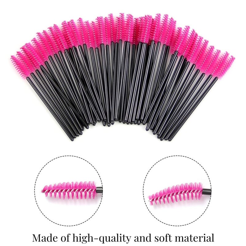 Queen Scepter 200 قطعة من عصي الرموش القابلة للاستخدام لمرة واحدة فرش ماسكارا فرشاة الحواجب مشط تمديد الرموش أداة تطبيق فرشاة مكياج وردي - Image 2