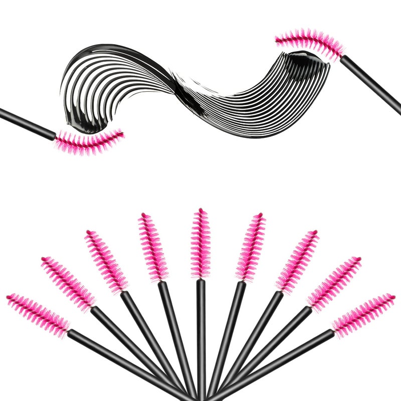 Queen Scepter 200 قطعة من عصي الرموش القابلة للاستخدام لمرة واحدة فرش ماسكارا فرشاة الحواجب مشط تمديد الرموش أداة تطبيق فرشاة مكياج وردي - Image 4