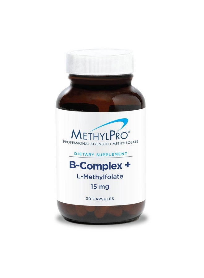 MethylPro B-Complex + 15mg L-Methylfolate 30 Capsules - Professional Strength Active Folate for Energy + Mood Support with Methyl B12 + B6 as P-5-P, Non-GMO + Gluten-Free - Image 1