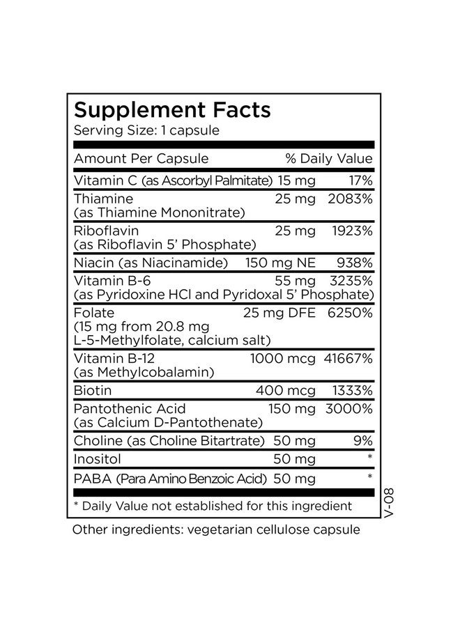MethylPro B-Complex + 15mg L-Methylfolate 30 Capsules - Professional Strength Active Folate for Energy + Mood Support with Methyl B12 + B6 as P-5-P, Non-GMO + Gluten-Free - Image 2