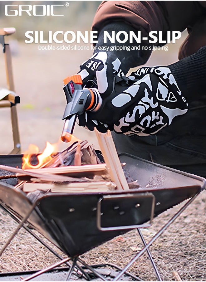 GROIC 1 Pair BBQ Gloves, Oven Gloves 1472℉ Extreme Heat Resistant, Grilling Gloves Silicone Non-Slip Oven Mitts, Kitchen Gloves for BBQ, Grilling, Cooking, Baking(One Size Fits Most, Black)  - Image 4