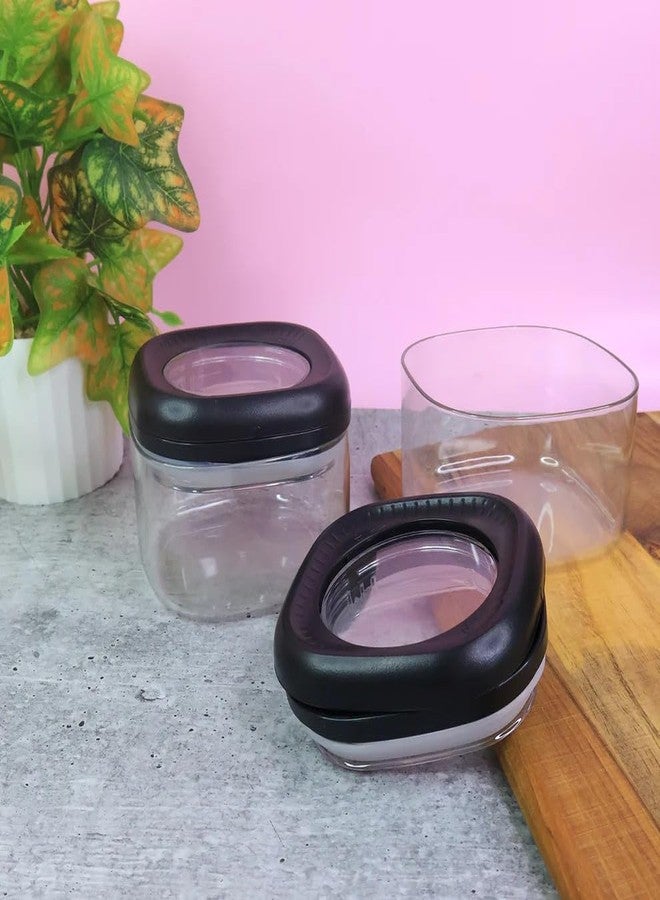 SUPERMOM Plastic Twist & Lock Storage Container Set – 500ML (2 Pc), Airtight & Leakproof Food Storage Boxes for Snacks, Dry Fruits, Spices & Kitchen Use, BPA-Free, Durable & Easy to Clean - Image 1