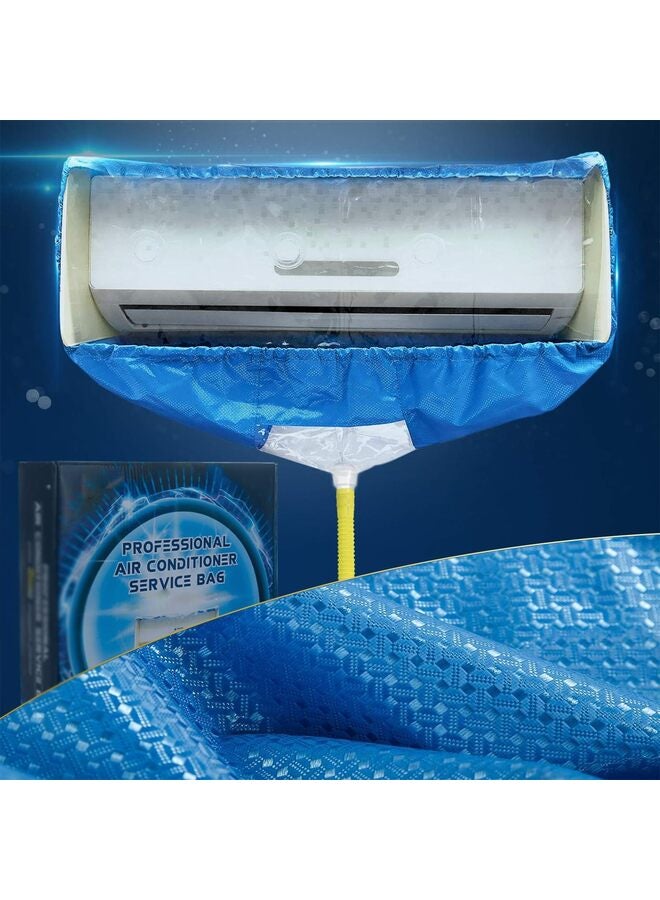 Split Air Conditioning Cleaning Waterproof Cover Bag with Drain Outlet and Two Sides Support Plates Dust Washing Clean Protector Bag Wall Mounted AC/L - Image 1