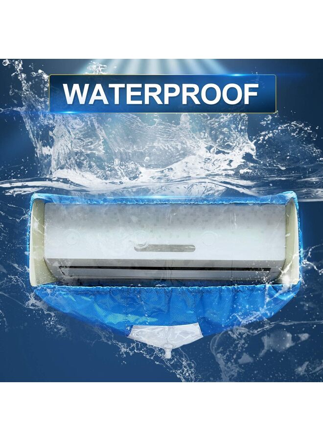Split Air Conditioning Cleaning Waterproof Cover Bag with Drain Outlet and Two Sides Support Plates Dust Washing Clean Protector Bag Wall Mounted AC/L - Image 2