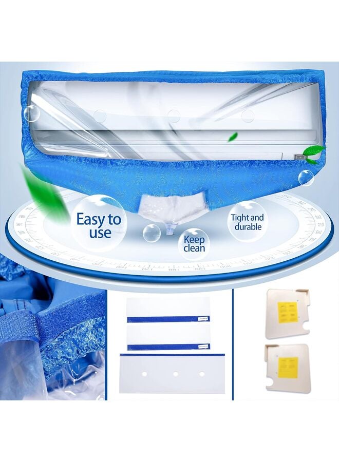 Split Air Conditioning Cleaning Waterproof Cover Bag with Drain Outlet and Two Sides Support Plates Dust Washing Clean Protector Bag Wall Mounted AC/L - Image 3