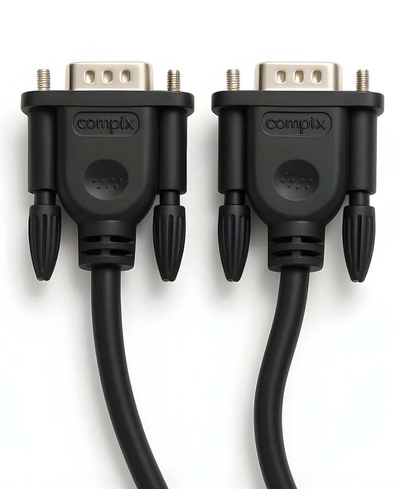 COMPIX VGA Cable 3M, 15 Pin Male to Male High Speed 1080P Full HD Display Cable, Durable Premium Monitor Cord for Strong Signals, VGA Cables for Computer Mac Mini PC Gaming Laptop MacBook - Black - Image 1