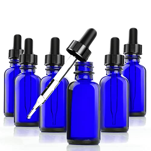 Yesker B36-12 Cobalt Glass Bottles with Glass Eye Dropper, 1 oz Capacity, Blue (Pack of 12) - Image 1