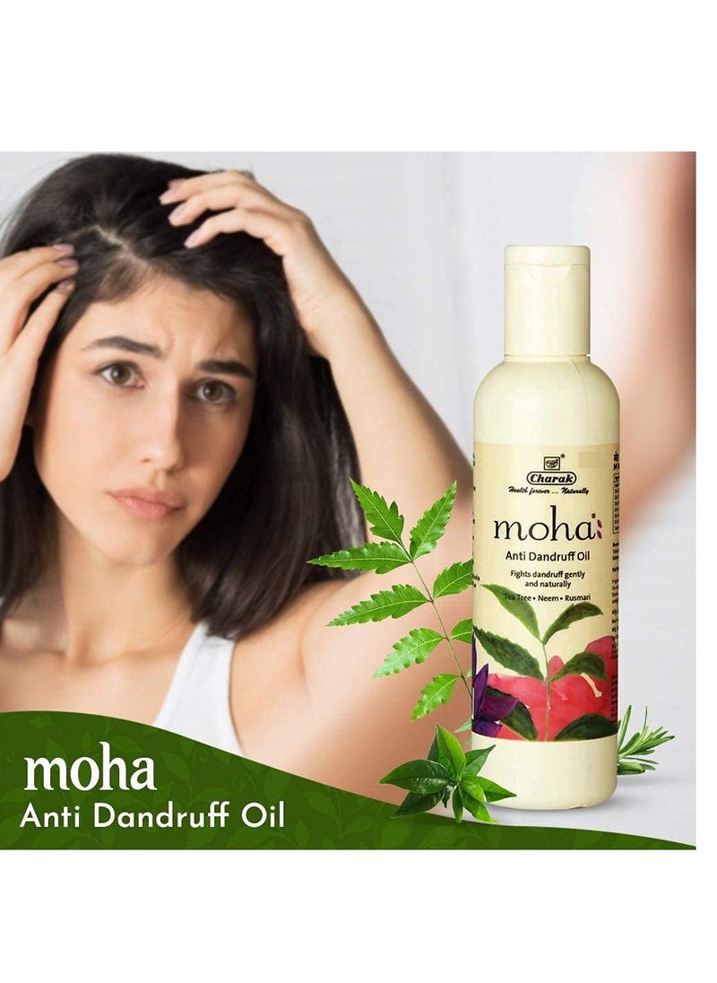 moha: Anti Dandruff Oil With Benefits Of Tea Tree Oil Neem Oil Hibiscus OIl Rosemary Oil Hair Oil For Men and Women for All Hair Types 200 ML
