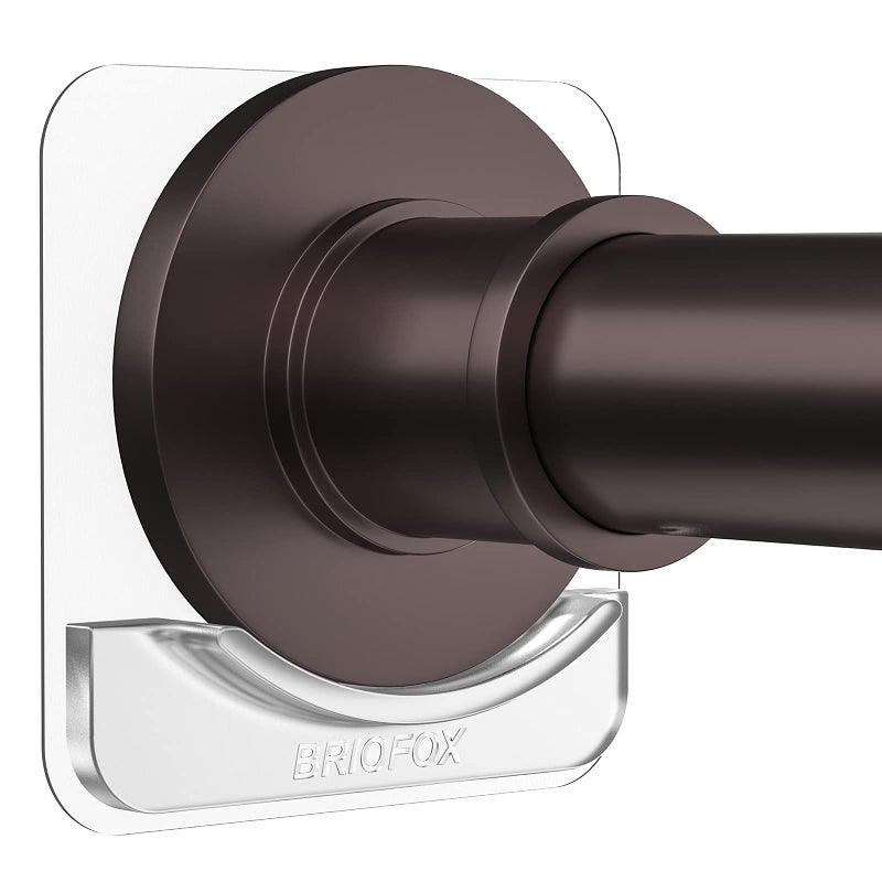 BRIOFOX BRIOFOX Extra-Large Adhesive Shower Curtain Rod Holder | No Drilling | Invisible Wall Mount Holder | Transparent Rod Retainer, 2 Pack(Rod Not Included)  - Image 1
