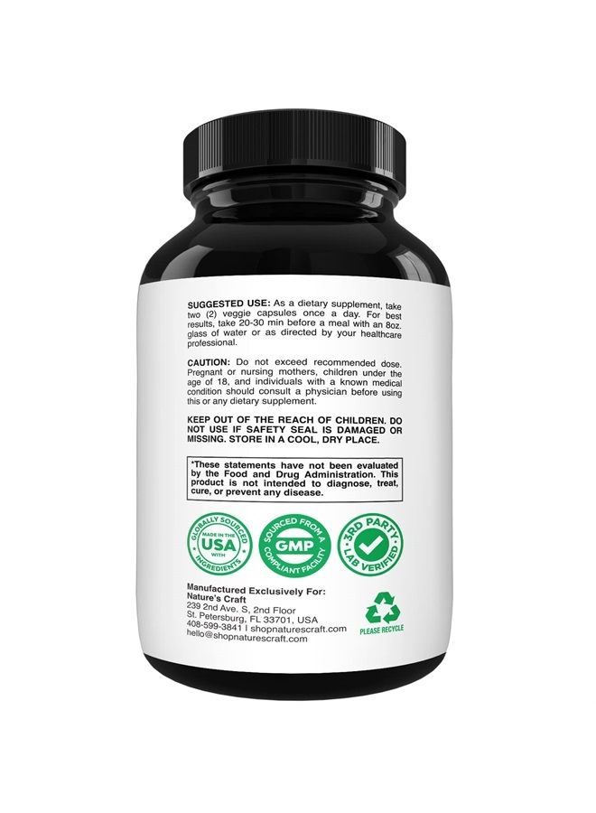 Natures Craft تركيبة تنظيف الكبد وإزالة السموم وإصلاحه - مكمل عشبي لدعم الكبد مع مستخلص جذر الهندباء وحليب الشوك والكركم والخرشوف لصحة الكبد - 90 كبسولة من سيليمارين حليب الشوك لإزالة السموم من الكبد - Image 2