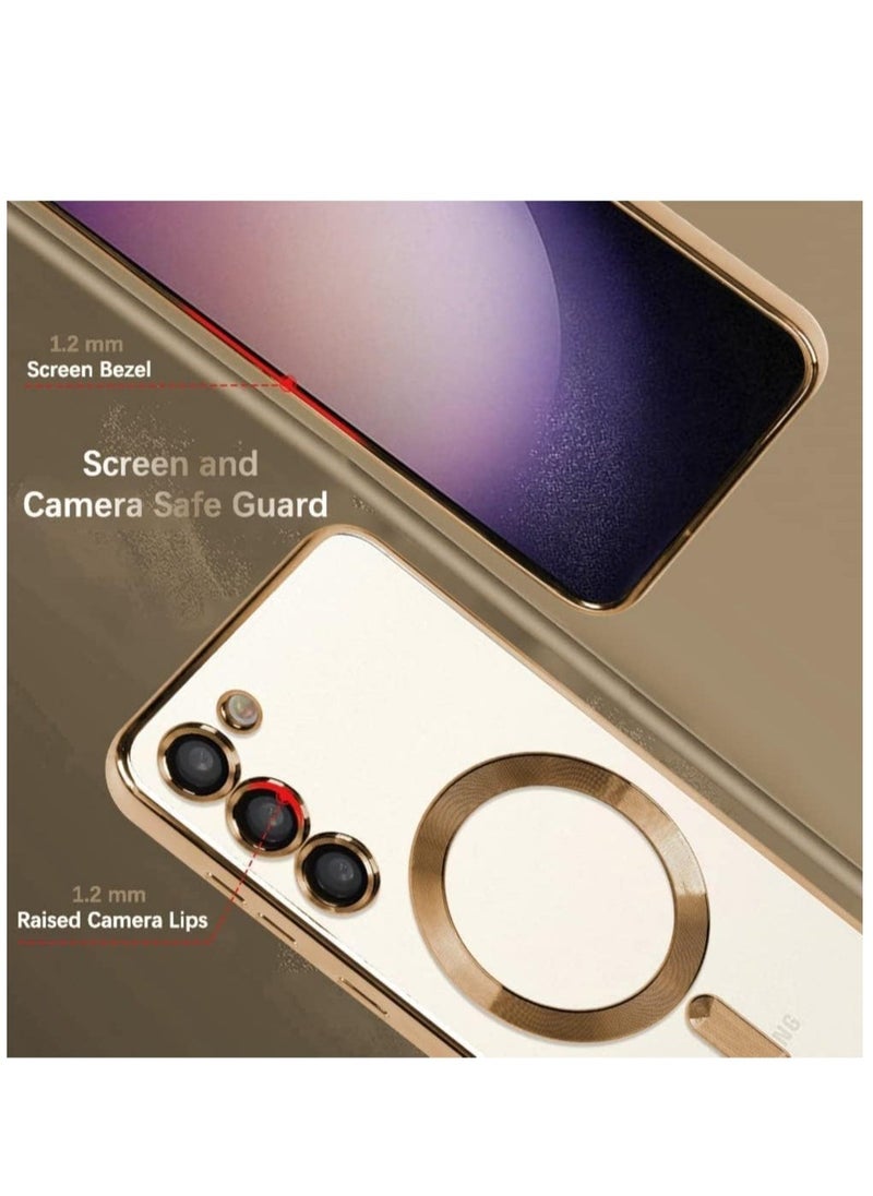 Raxoom Magnetic Clear Case for Samsung Galaxy S23 Plus with Camera Lens Protector Magsafe Compatible Electroplated Soft TPU Shockproof Anti-Scratch Phone Case - Image 5