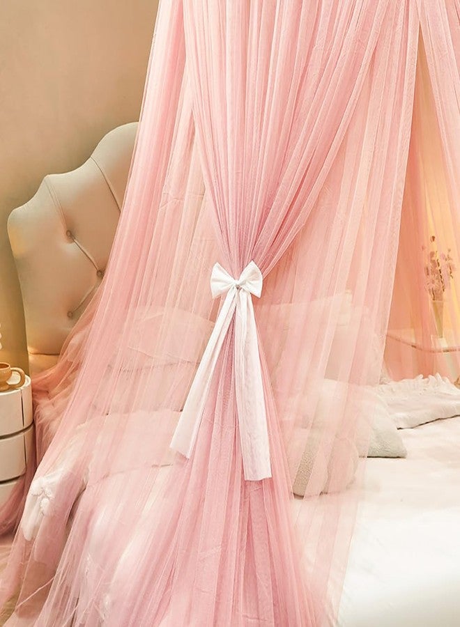 Vilemoon Bed Canopy for Girls & Adults, Round Dome Lace Princess Canopies Netting, Cute Double Layer Bed Canopy Drapes for Decoration, Playing,Reading,Sleepping (Green) - Image 4