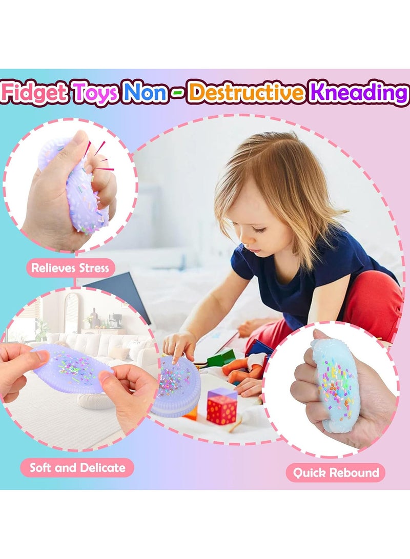 2 Pcs Squishy Toy, Stress Relief Toys Adults&Kids, Kawaii Fufu Squishy Fidget Toys, Stress Squishy Ball, Mochi Squishy Anxiety Relief Toys for Party Favors - Image 4