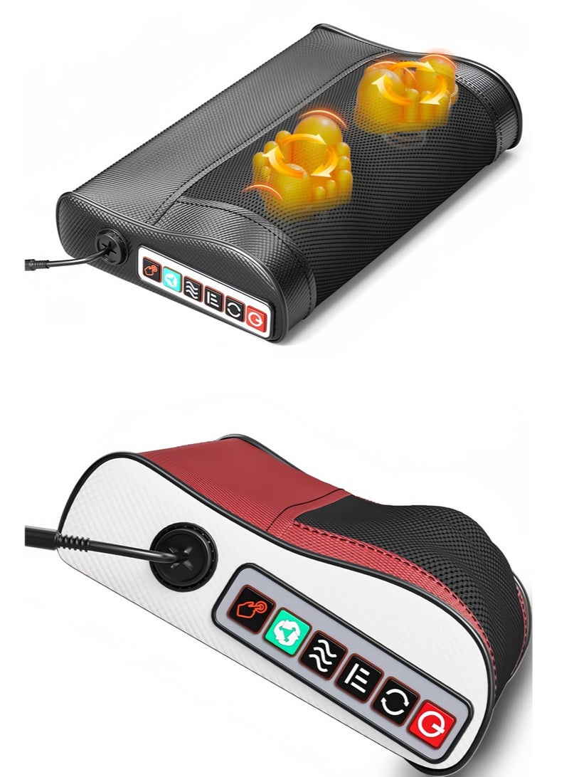 إسكدنيا وسادة تدليك كهربائية للرقبة، مدلك للكتف والظهر مع وظيفة التسخين، تدليك الأنسجة العميقة ثلاثي الأبعاد يساعد على استرخاء العضلات، هدية استرخاء للمنزل والسيارة مناسبة للرجال والنساء - Image 3