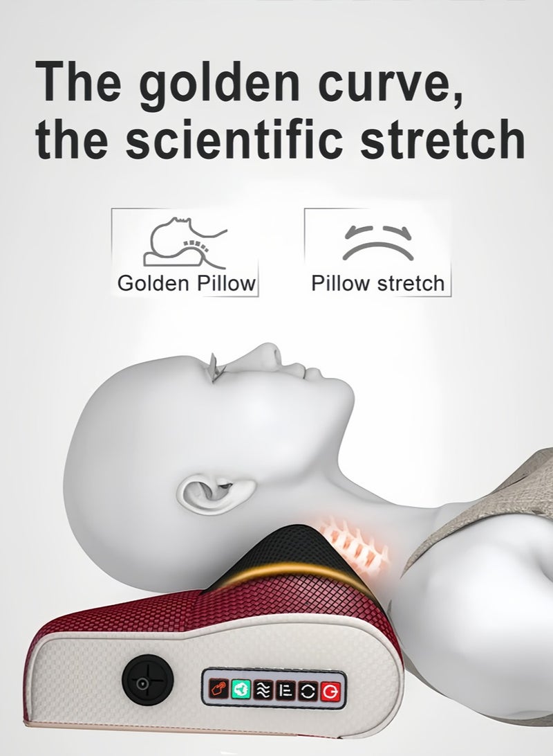 إسكدنيا وسادة تدليك كهربائية للرقبة، مدلك للكتف والظهر مع وظيفة التسخين، تدليك الأنسجة العميقة ثلاثي الأبعاد يساعد على استرخاء العضلات، هدية استرخاء للمنزل والسيارة مناسبة للرجال والنساء - Image 1