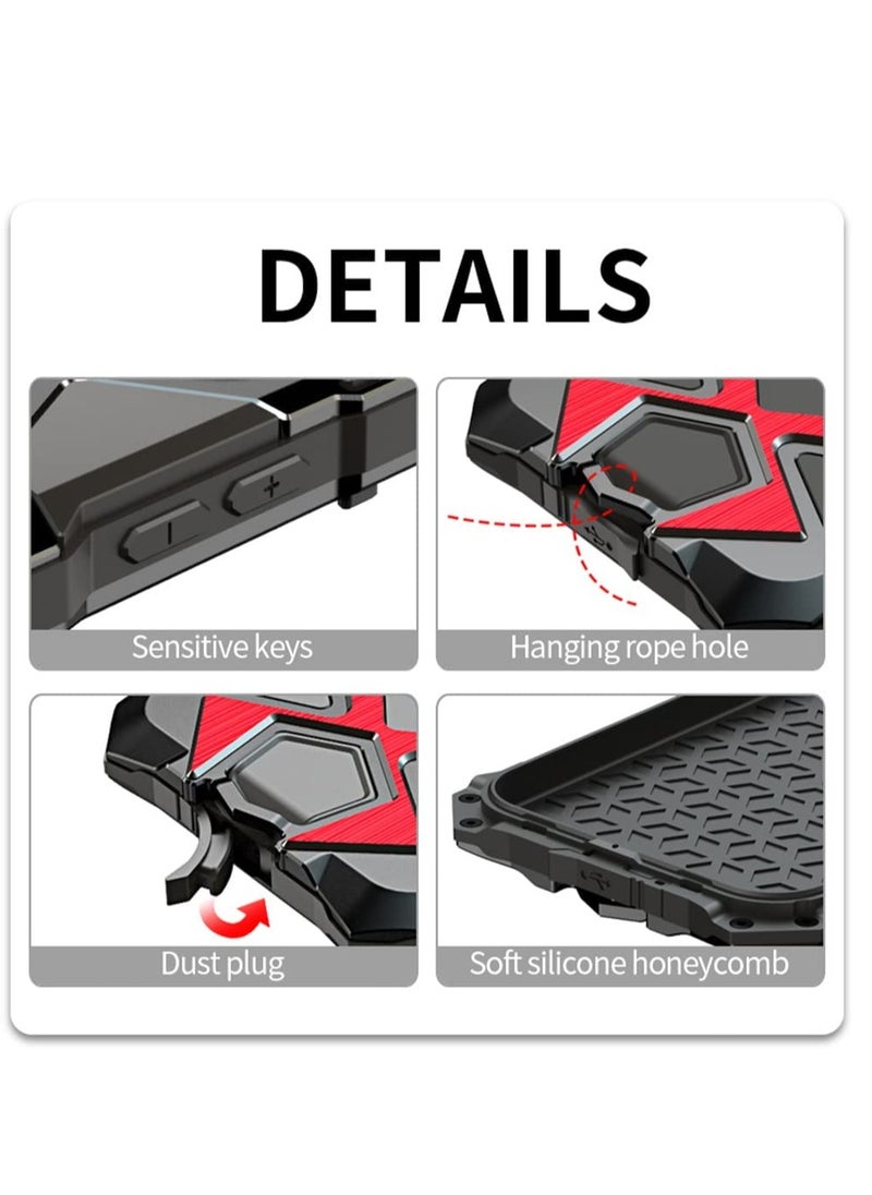 Aookay - 1+1 Metal Case for iPhone 13 Pro Max, with 1 Tempered Glass Screen Protector, Aluminum Metal Shockproof Case Full Body Protection Heavy Duty Armor Hard Case (Black) - Image 1